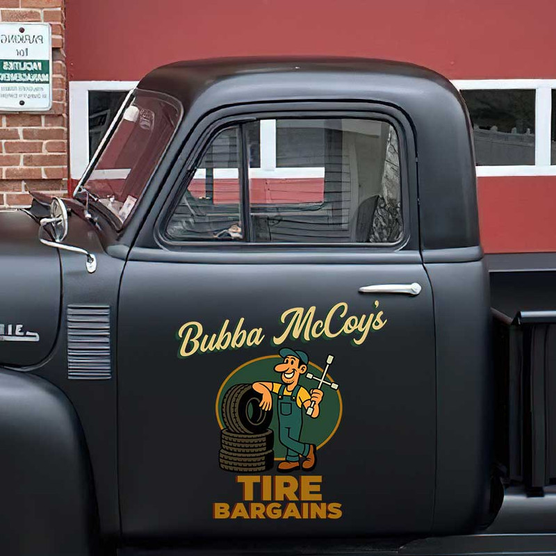 personalized tire garage sign tire shop lettering kustom kulture lettering hand paint sign sticker 13678 - Image 3