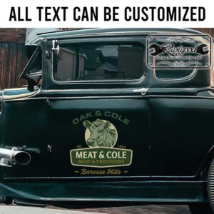 personalized meat provisions company sign car lettering kustom kulture farm lettering sticker 13684