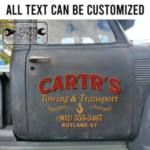 personalized towing and transport company sign pinstriping lettering truck graphics sticker 13698