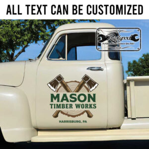 personalized timberwood company sign woodworking lettering carpentry lettering logging company lettering sticker 13700