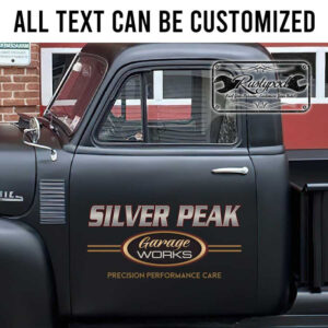 personalized garage work lettering vechile graphics company sign sticker 13704