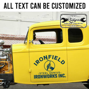 personalized vintage welding company sign ironwork inc lettering car lettering sticker 13705