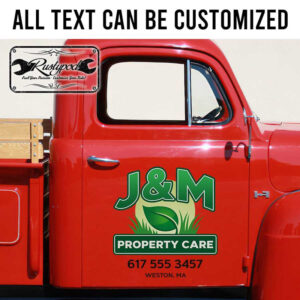 personalized lawn care service company landscaping company lettering sign tree service sign vehicle graphics sticker 13710
