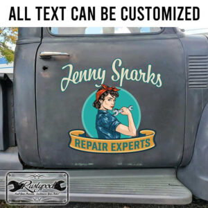 personalized car lettering decal pin up girl lettering vintage lettering decal garage lettering decal shop truck door art sticker 13712
