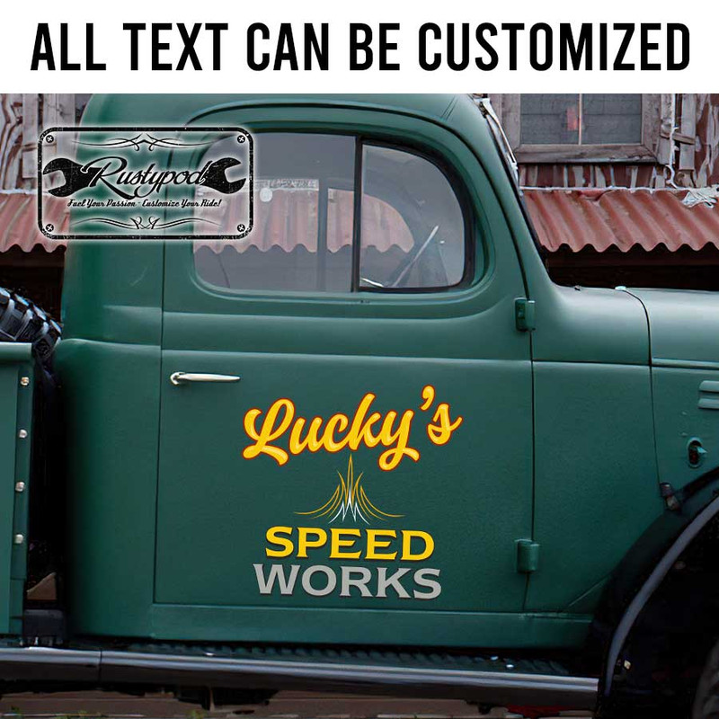 personalized pinstriping art lettering decal shop truck lettering decal hot rod lettering decal kustom kulture sign writing sticker 13720 - Image 2