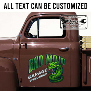 personalized hot rod lettering decal snake logo shop truck lettering sticker speed shop sign sticker 13724