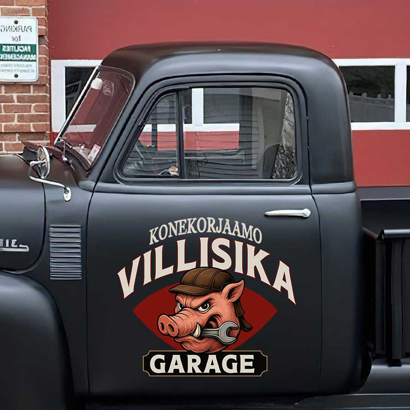 personalized wild hog lettering decal shop truck door art sticker car sticker garage sign hot rod sticker 13737 - Image 3