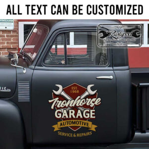 personalized crossing wrench lettering decal hot rod decal vehicle lettering sticker 13739