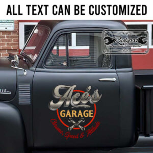 personalized wrench garage lettering decal car lettering sticker hot rod sticker kustom kulture sticker 13741