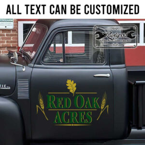 personalized oak acres lettering decal farm lettering decal truck graphics decal vehicle lettering sticker 13744