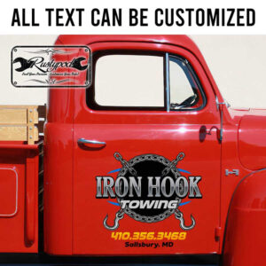 personalized towing truck lettering decal recovery truck lettering hook and chain lettering sticker 13745