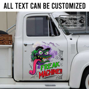 personalized freak machine weidos lettering decal hot rod decal rat rod decal kustom kulture sticker 13746
