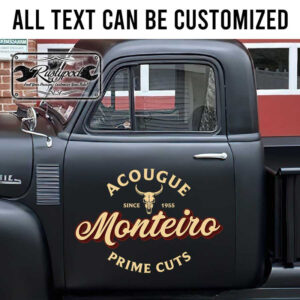 personalized bbq lettering car decal hot rod lettering decal vehicle lettering decal kustom kulture sticker 13747