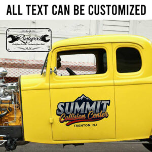 personalized collision center garage lettering company sign decal mountain logo sticker 13755