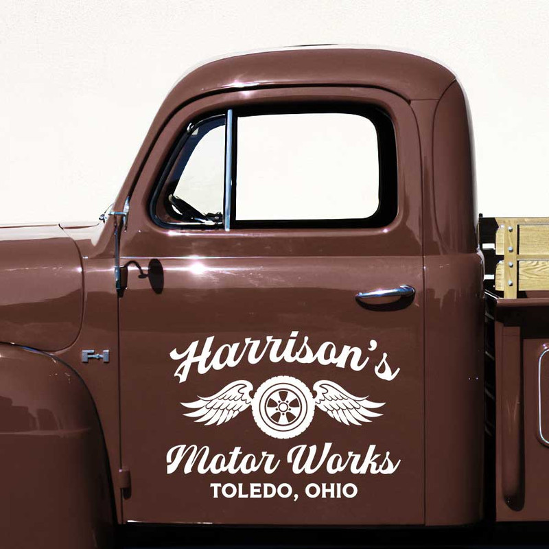 personalized motorwork garage sign decal shop truck lettering decal hot rod garage lettering sticker 13766 - Image 3