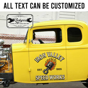 personalized speed work lettering decal piston logo decal kustom kulture sign writing sticker 13768