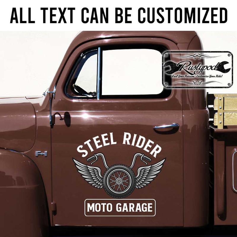 personalized motogarage lettering decal motorwork lettering decal motorcycle shop sign decal hot rod lettering sticker 13770 - Image 2