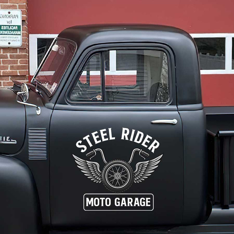 personalized motogarage lettering decal motorwork lettering decal motorcycle shop sign decal hot rod lettering sticker 13770 - Image 3