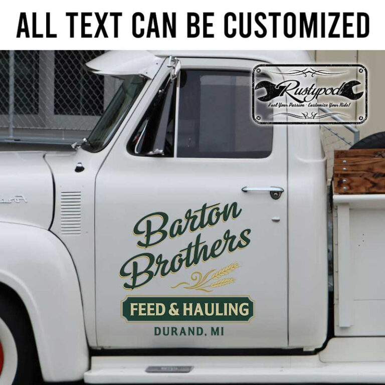 personalized farm lettering decal feed and hauling company sign decal ...
