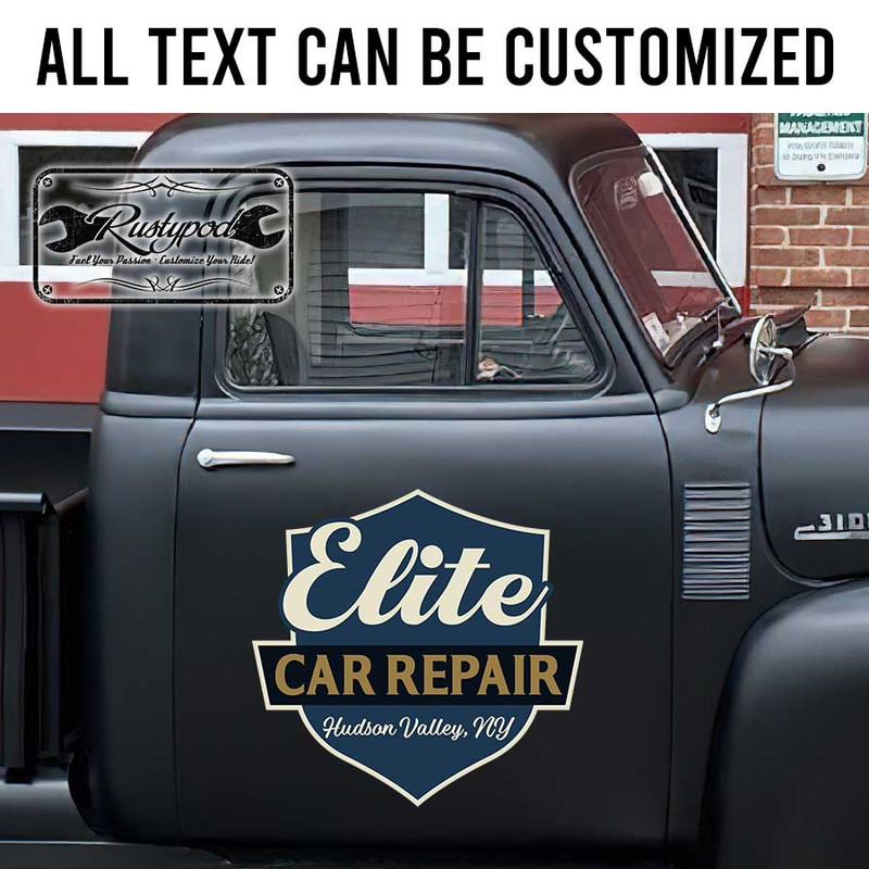 personalized garage lettering decal hot rod decal kustom kulture company door sign sticker 13773 - Image 2