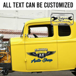 personalized auto shop decal garage sign lettering decal vehicle graphics sticker 13774