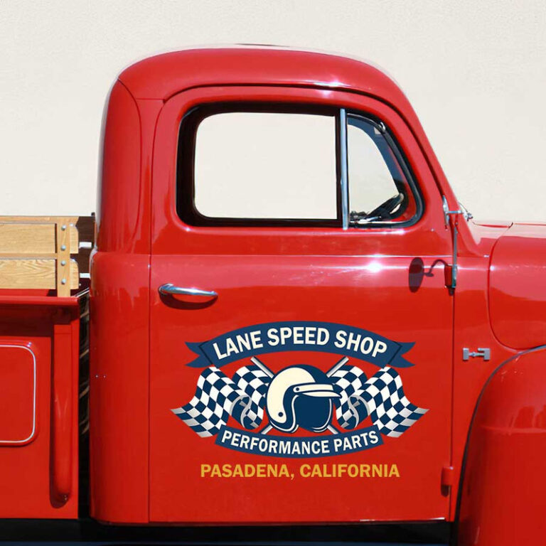 personalized speed shop lettering decal helmet checkered flag lettering ...