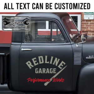 personalized red line garage lettering decal performance garage lettering decal red lin logo sticker 13778