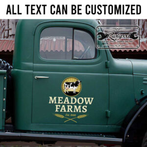 personalized meadow farms lettering decal truck graphics decal sticker 13779