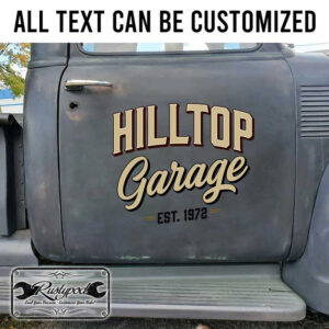 personalized vintage lettering decal shop truck lettering decal car lettering decal rat rod door art sticker 13786