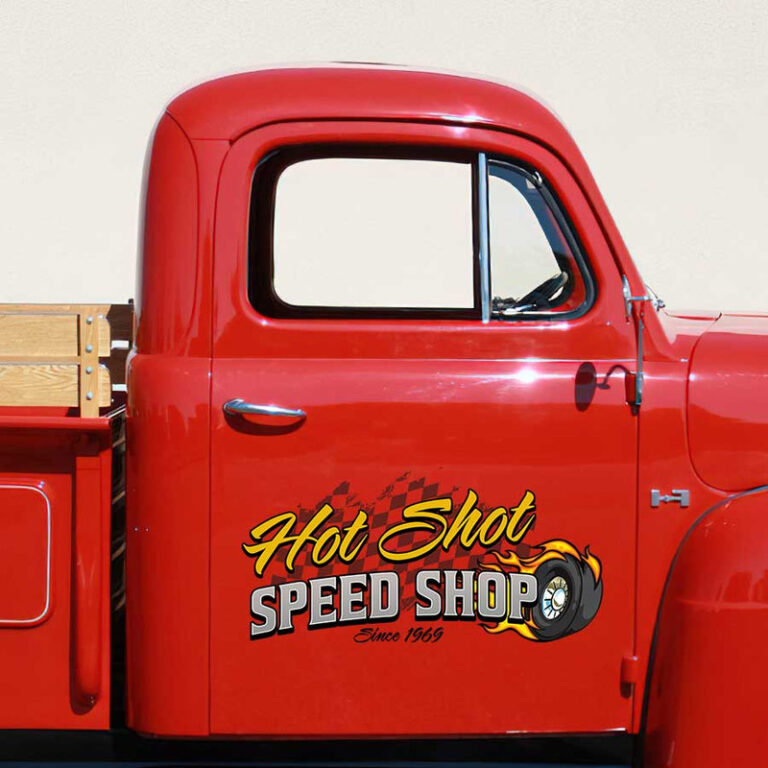 personalized speed shop sign decal hot rod lettering decal kustom ...