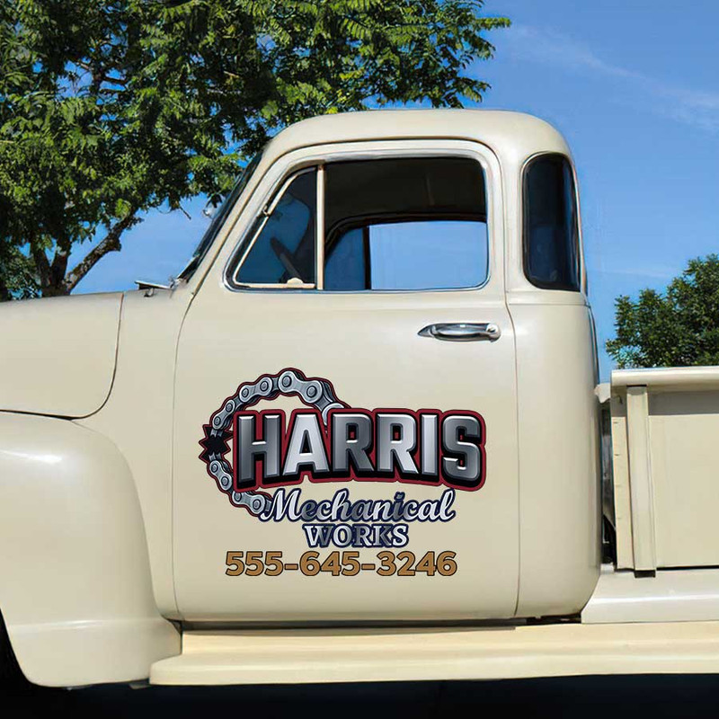 personalized mechanical works lettering decal car lettering decal company door sign sticker 13789 - Image 3