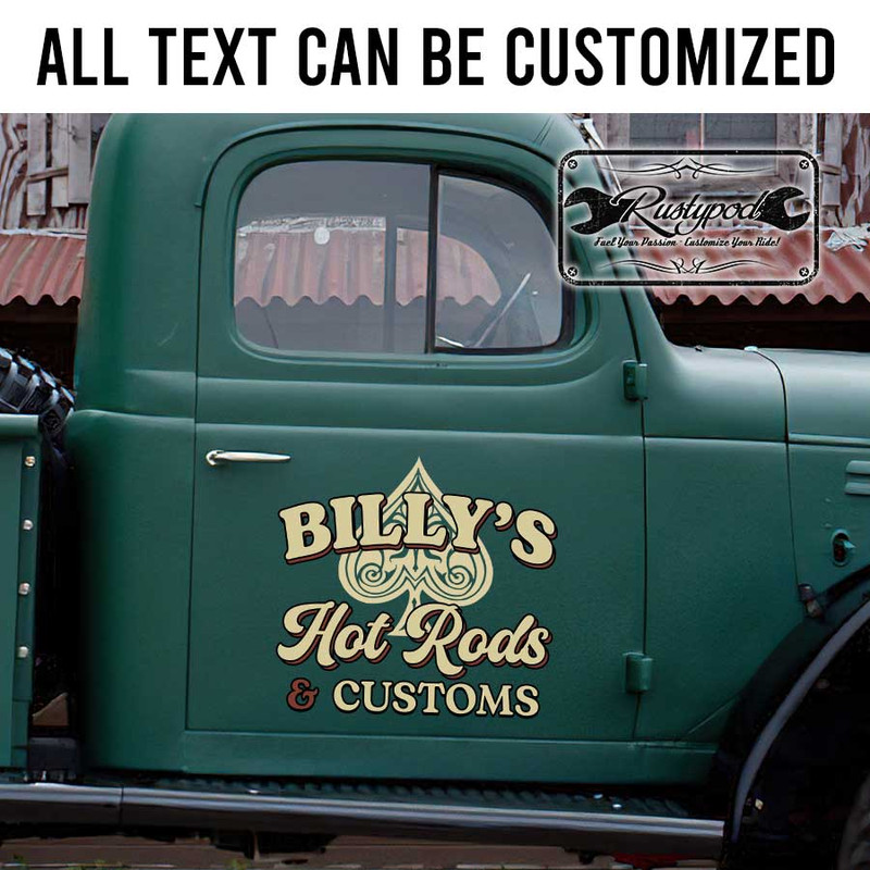 personalized ace pinstriping hot rod and custom lettering decal car lettering decal vehicle lettering sign writing sticker 13790 - Image 2