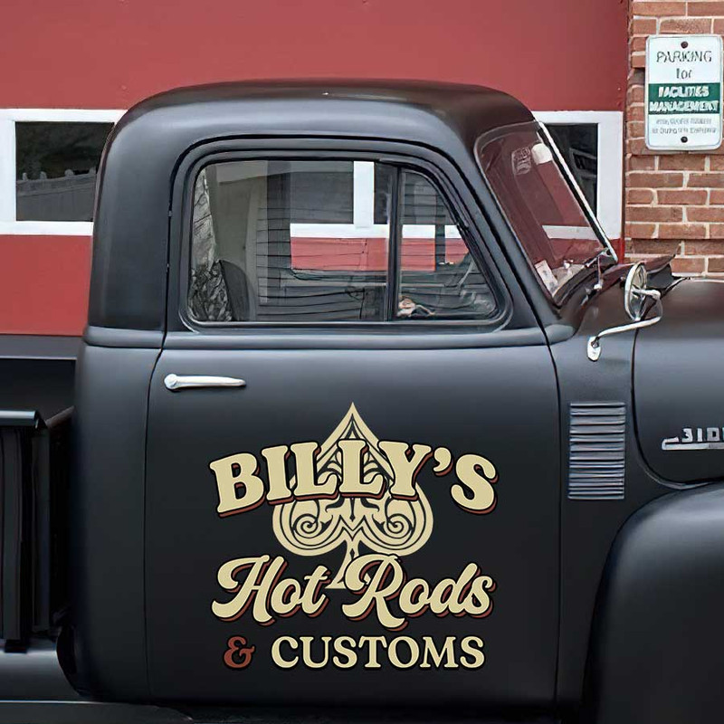 personalized ace pinstriping hot rod and custom lettering decal car lettering decal vehicle lettering sign writing sticker 13790 - Image 3