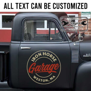 personalized repair service lettering decal hot rod lettering decal garage lettering decal rat rod door art sticker 13792