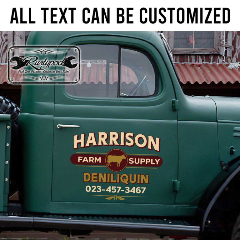 personalized farm supply lettering decal truck graphics husbandry farm ...