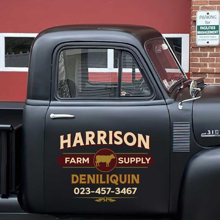 personalized farm supply lettering decal truck graphics husbandry farm ...
