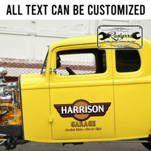personalized garage lettering decal hot rod sticker rat rod door art vehicle lettering sticker 13797