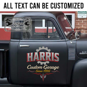 personalized gear head pinstriping hot rod lettering decal shop truck door art garage sign decal kustom kulture sticker 13805
