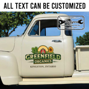 personalized organic farm lettering decal tractor decal car graphics sticker 13808