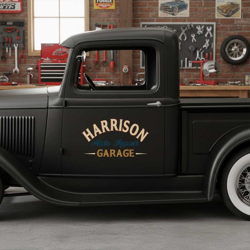 personalized auto repair garage lettering decal shop truck lettering decal car lettering decal kustom kulture sticker 13810 - Image 3