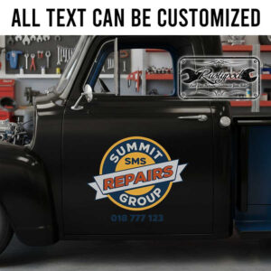 personalized circle logo for garage decal company door sign decal vehicle lettering sticker 13815