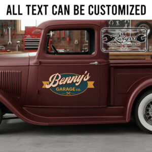 personalized car lettering decal hot rod decal rat rod door art kustom kulture sticker 13816