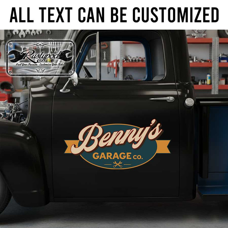 personalized car lettering decal hot rod decal rat rod door art kustom kulture sticker 13816 - Image 2