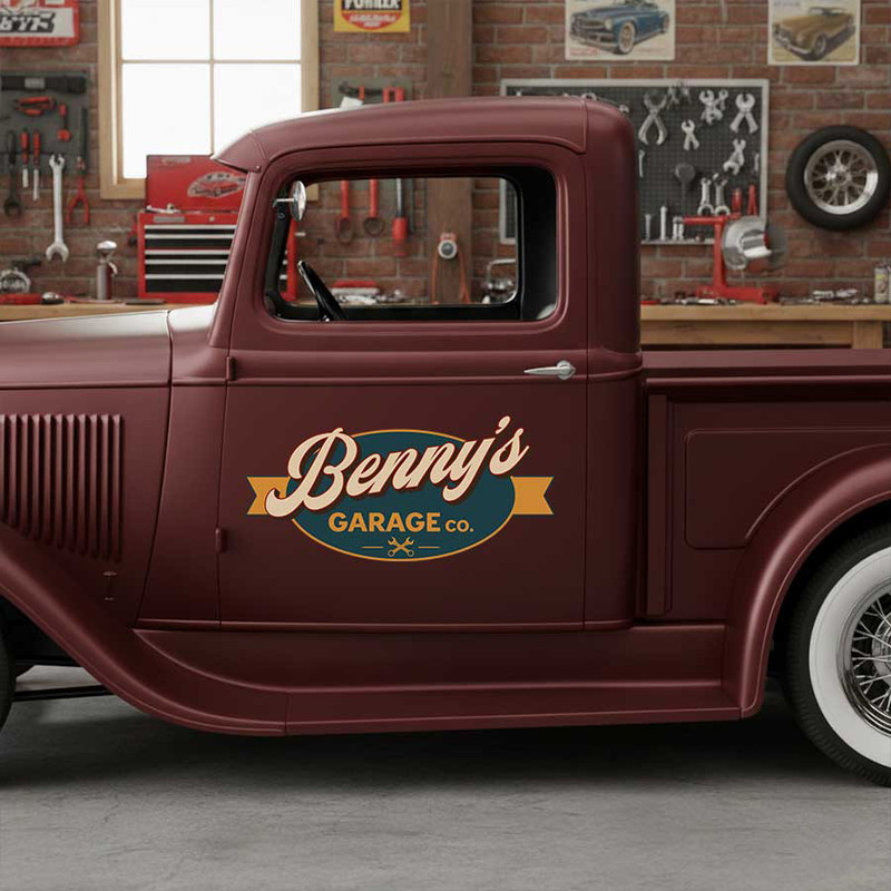 personalized car lettering decal hot rod decal rat rod door art kustom kulture sticker 13816 - Image 3