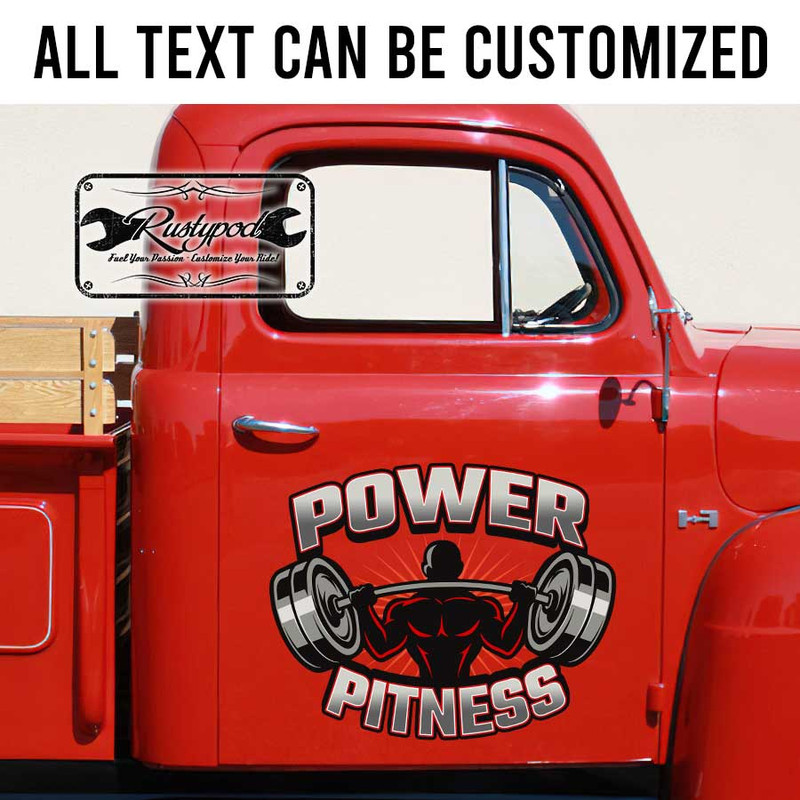 personalized gym club lettering sign car door sign kustom kulture vehicle lettering sticker 13818 - Image 2