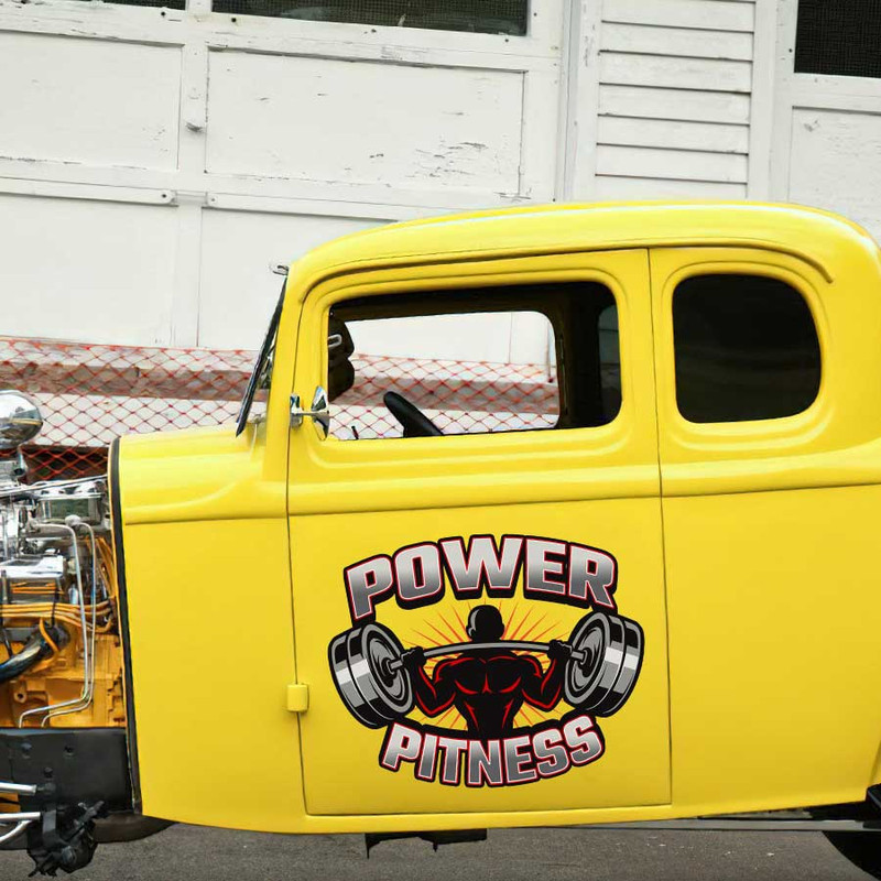 personalized gym club lettering sign car door sign kustom kulture vehicle lettering sticker 13818 - Image 3