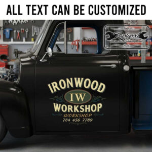personalized iron wood workshop lettering decal pinstriping art decal car lettering sticker 13820