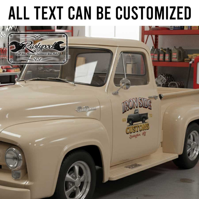 personalized customs garage lettering decal hot rod decal car lettering decal sign writing sticker 13822 - Image 2