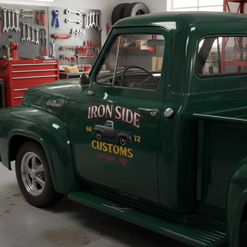 personalized customs garage lettering decal hot rod decal car lettering decal sign writing sticker 13822 - Image 3