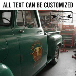 personalized farm sign decal ranch sign decal long horn lettering decal car lettering sticker 13824